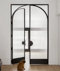Modern French Internal Style Metal Steel Iron Glass Doors Arch Glass Windows and Doors Design