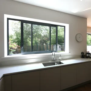 Modern French Thermal Break Sliding Window Aluminum Alloy Grill Stainless Steel Horizontal Opening Customized Size