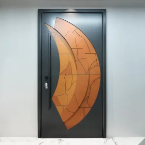 Modern Front Entrance Security Smart Door 3D Design Cast Aluminum Wood Anti-Theft Entry Security Door