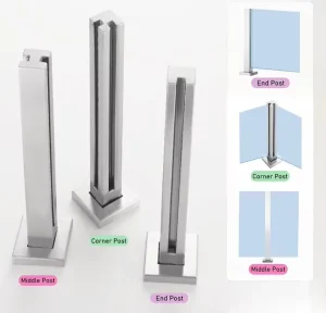 Modern Glass Aluminium Alloy Railing Rustproof Waterproof For Buildings Villas Apartments Balcony