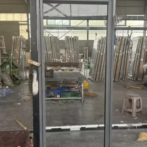 Modern Grey Manual Elevator Landing Door for Villa & Self-built Villa Use Smooth Pivot Opening Sturdy Structure Anti-Rust and Durable