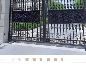 Modern Grille Design Double Door Swing Exterior Wrought Iron Main Gates for Villas Subdivision Residential