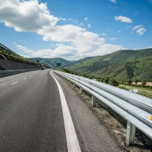 Modern Hot Dip Galvanized Steel Corrugated Beam Barrier Highway Traffic Safety Guardrail Water Resistant Crash Barrier