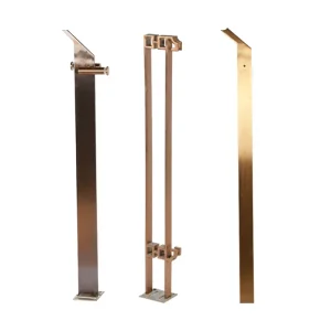 Modern Hotel Outdoor Titanium Plated Stainless Steel Staircase Balcony Column Handrails Balustrades Tuhao Gold