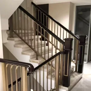 Modern Indoor Aluminum Alloy Pipe Railing Luxury Balustrade Powder Coated Finish (Water Resistant Easy Setup for Villa Homes)