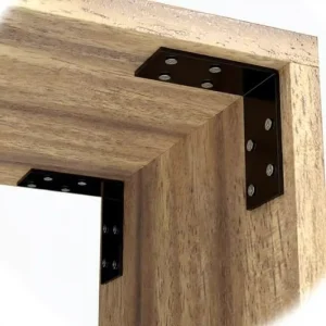 Modern Industrial Style Stainless Steel L Timber Connector Hidden Invisible Furniture Metal Wood Joint for Wood