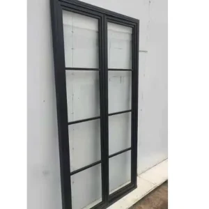 Modern Interior Metal Framed Decorative Galvanized Steel Insulated French Doors
