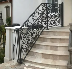 Modern Iron Galvanized Staircase Balcony Railing for Villa and Hotel Easy to Install & Maintain
