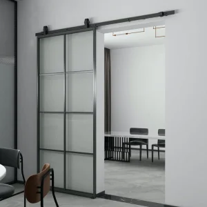 Modern Iron Metal Wrought Iron Balcony Door Grill Design Steel Glass Door Living Room Partition