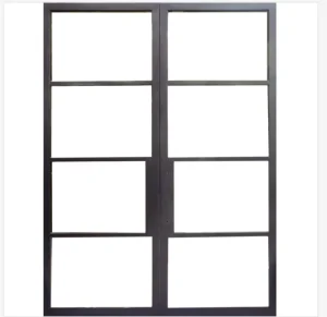 Modern Iron Window Grill Doors Simple Iron Grill Metal Glass Door Design for Balcony