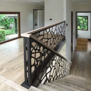 Modern Laser Cut Metal Stair Railings Wrought Iron & Aluminium Rust Resistant Balcony and Villa Railings