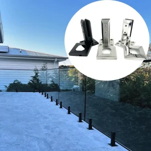 Modern Matte Black Marine Grade Duplex 2205 Glass Fence Spigot for Outdoor Frameless Glass System
