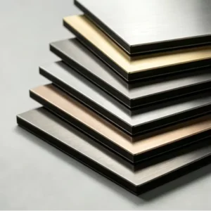 Modern Metal Brush Aluminum Composite Panel PVDF Coated Lightweight Fireproof for Outdoor Building Bedroom Bathroom Use Wide