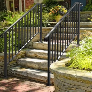 Modern Metal Deck Railing System with Stair Handrail for Outdoor Patio Porch Balcony Residential Guardrail