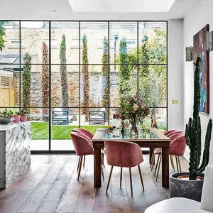 Modern Metal Frame Sun Room Partition Wall with Heat Insulation and Double Toughened Glass