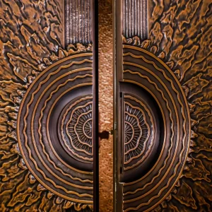 Modern Minimalist Luxury Copper Entry Door for Home Villa Exterior Swing Front Door Waterproof Metal Security Door