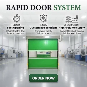 Modern PVC High Speed Automatic Door Dust Free Workshop Sensor Activated Stainless Steel Rolling Shutter Warehouse Electric