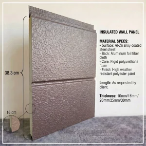 Modern Polyurethane Metal Composite Heat Fire Resistant Eco Friendly Exterior Wall Panel 20mm Thickness for Workshop Building