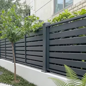 Modern Powder Coated Aluminum Slat Fencing Panels for Villa & Garden Privacy Outdoor Rust/Water Resistant Balustrade Railing