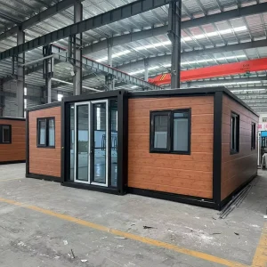 Modern Prefabricated Villa with Black Metal Frame for Boutique Hotel and Creative Studio