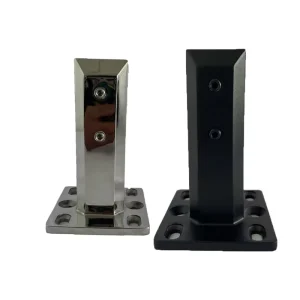 Modern Separable Two Component Glass Floor Railing Stud with Polished Finish and Rubber Block for Balcony Easy DIY Assembly