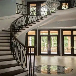Modern Simple Wrought Iron Guardrail Smooth Texture Sturdy Metal Safety Railing for Balcony and Stair