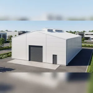 Modern Small Insulated Prefabricated Steel Workshop Garage Shed High Wind Resistance Easy Assembly Full Bolt Connection 5 Year