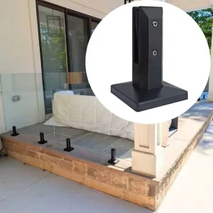 Modern Stainless Steel 2205 Marine Grade Frameless Matte Black Glass Spigot Deck Railing Black Outdoor