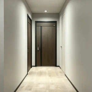 Modern Stainless Steel Anti-Theft Commercial Exterior Front Door with Wood Grain Transfer for Apartment Entry 5-Year Warranty