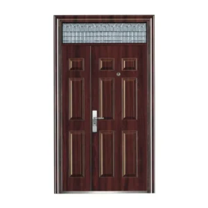 Modern Steel Security Front Door Fire Prevention 304 Stainless Steel Hinges Customizable Thickness for Villa Apartment
