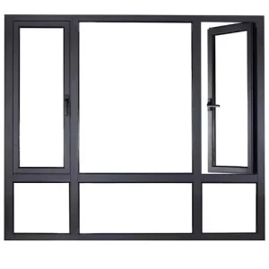 Modern Style Aluminum Double Glazing Vertical Soundproof Thermal Design Energy Saving Tilt Turn Casement Windows for House/Villa