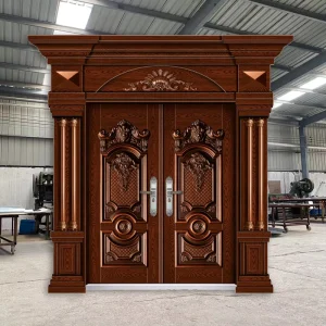 Modern Swing Double Door Zinc Steel Alloy Security Door For Villa Apartment Eco Friendly Durable