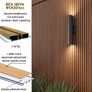 Modern Tailored Aluminum Plastic Waterproof Wall Cladding UV Resistant Wood Texture Villa Exterior
