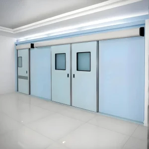 Modern Tropical Design Automatic Double Opening Sliding Hospital OT Room Door Clean Glass Stainless Steel Finished Well Sealed
