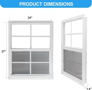 Modern Villa Aluminum Windows Hurricane Tempered Glass Sliding Style Single Hung Window