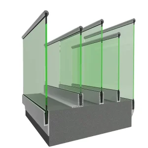 Modern Villa Balcony U Channel Aluminum Balustrade Handrail DIY Frameless Glass Railing Base System