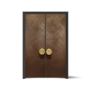 Modern Villa Entrance Door Metallic Bronze Anti Rust Anti Corrosion Aluminum Alloy Entry Custom