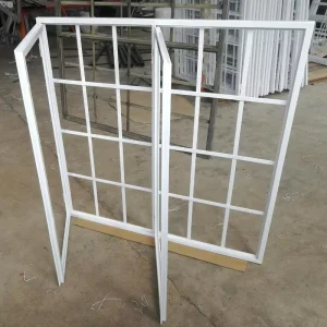 Modern Wrought Iron Designs Windows with Double Tempered Clear Glass Black Color Wrought Iron Window Balconies