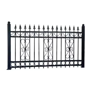 Modern Wrought Iron Fence Panels Black Iron Fencing With Arrow Features for Trellis and Gates