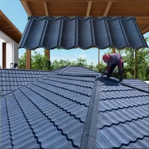 Modern Zinc Stone Coated Metal Roof Tiles Light Weight Aluminum Corrugated Fireproof Steel Roofing