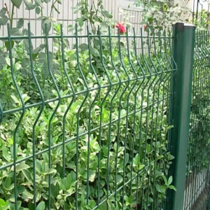 Modular Dark Green Galvanized Iron 3D Fence Panels Eco Friendly Easy DIY Interlocking Design 6 Feet Height No Welding Required