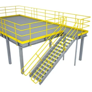 Modular Splicing Heavy Duty Warehouse Shelving Racking Multi-level Steel Mezzanine Storage Platform With Safety Ladder