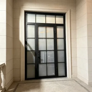Modular Wrought Iron Door Pre Welded Frame Exterior Swing Open Hinged Backyard Residential Door