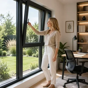 Mono Glass Metal Tilt Turn Window Living Quarter Vent Breeze Safe Lock Daylight Simple Design Thrifty Renew Inward