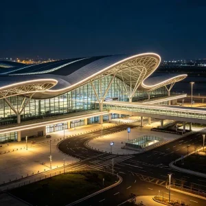 Multi layer Integrated Steel Frame Structure Airport Comprehensive Transport Hub Special shaped Steel Structure Buildings