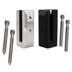 Multi-size Square Core Drilled Stainless Steel Spigot Side Mount Glass Clamp Frameless Pool Balcony Rust Resistant Glass Railing