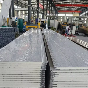Multicolored Oak Pattern Steel Sandwich Panels Metal Panels Lightweight Polyurethane Exterior Wall Panels Metal Siding Panels