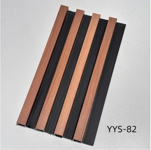 Multiple Design Black Base 3D Fluted PVC Grille Wall Panel Cladding Indoor Interior WPC Wall Panel Board