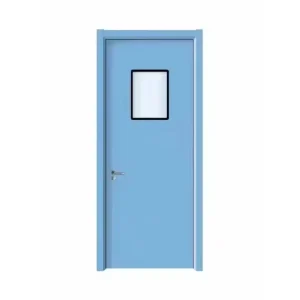 New Design Door Hospital Clean Room Hermetic Dust Proof Aluminum Frame Steel Panel Swing Door with Glass Window