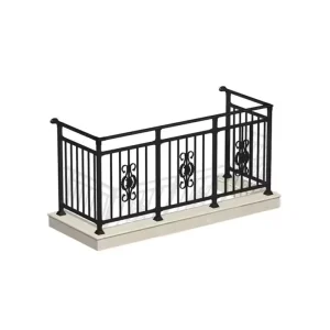 New Design Elegant Fancy Mediterranean Style Outdoor Black Cast Iron Hot Dipped Galvanized Balustrades Balcony Railings